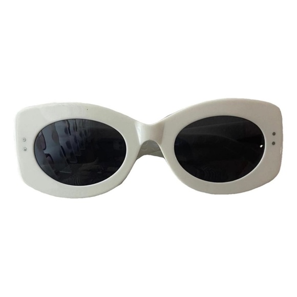 Alaia semi-cat eye white acetate sunglasses NEW main image 5